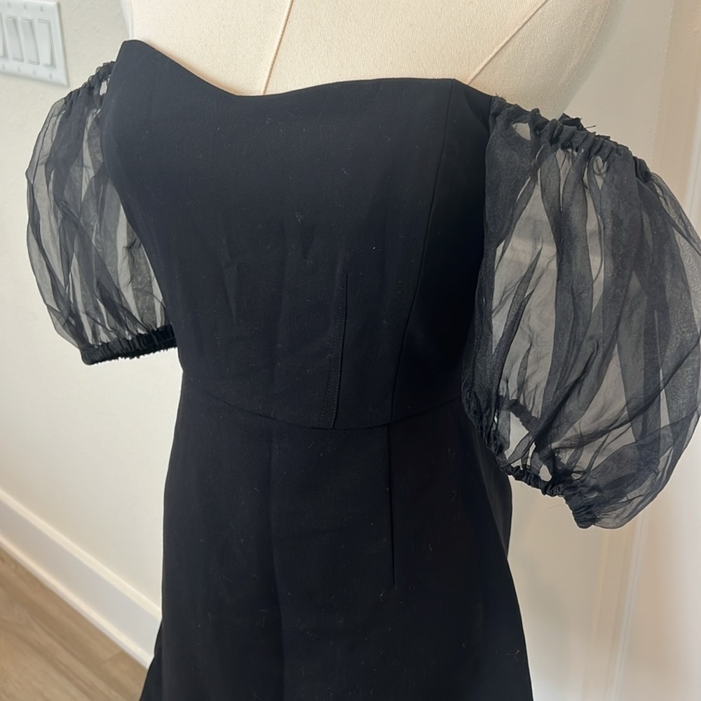 nwt FRENCH CONNECTION Whisper Puff Sleeve Mini Dress - Picture 4 of 9